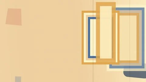 Abstract layered rectangles in warm beige and blue create a calm minimalist.. Illustrazione stock