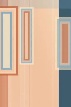 Abstract layered rectangular frames in warm beige and soft blue create a ca.. Stock Illustration