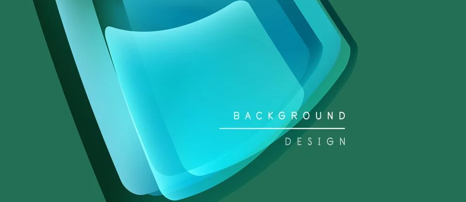 Abstract layered shapes create dynamic visual effect. Teal hues dominate, 스톡 일러스트