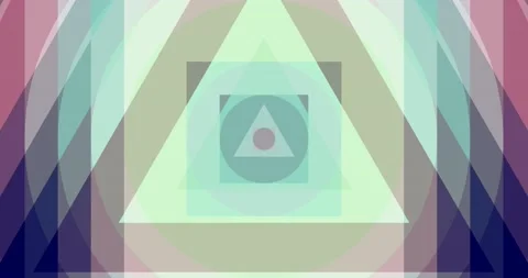 Abstract Layered Triangle Circle Square Pattern Seamless Loop Stock Footage 164186722