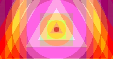 Abstract Layered Triangle Circle Square Pattern Seamless Loop Stock Footage 164187303
