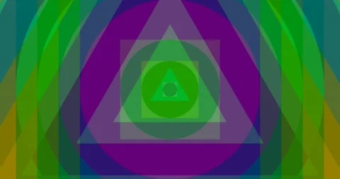 Abstract Layered Triangle Circle Square Pattern Seamless Loop Stock Footage 164187997