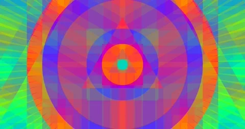 Abstract Layered Triangle Circle Square Pattern Seamless Loop Stock Footage 164192164
