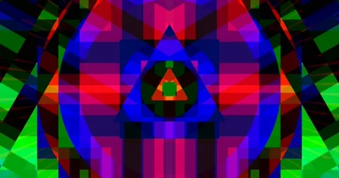 Abstract Layered Triangle Circle Square Pattern Seamless Loop Stock Footage 164193727