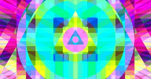 Abstract Layered Triangle Circle Square Pattern Seamless Loop Stock Footage 164194515
