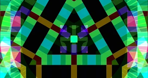 Abstract Layered Triangle Circle Square Pattern Seamless Loop Stock Footage 164199335