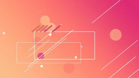 Abstract layered UI frames, circles, and diagonal streaks in vibrant coral .. Illustrazione stock