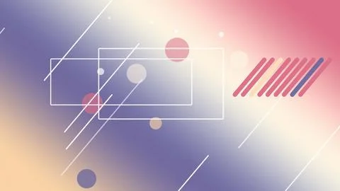 Abstract layered UI frames with glowing dots, stripes, and diagonal line ac.. Stock-Illustration