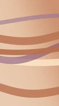 Abstract layered wave lines in warm peach, beige, and muted purple create a.. Stock Illustration