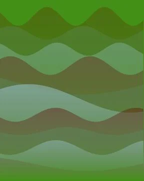 Abstract Layered Wave Pattern Background with Organic Shapes in Green and E.. Stock Illustration