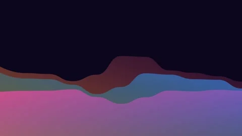 Abstract layered waves with soft gradients against a dark background Stockbeeldmateriaal 338310680