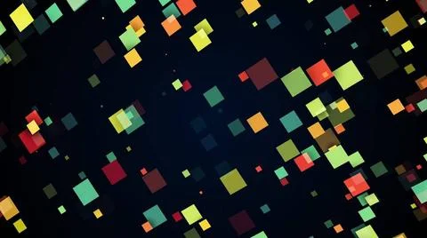 Abstract layering of rectangles Quadrangular shapes in 3d render of random... Foto stock