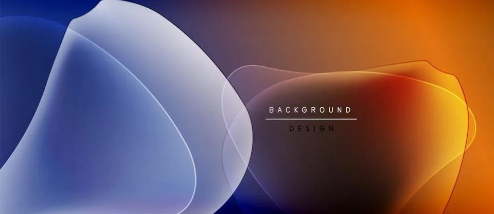 Abstract layers blend blue, orange hues. Gradient creates dynamic visual effect. Stock Illustration