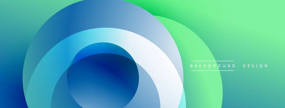Abstract layers create dynamic visual flow. Blue, green hues blend smoothly, Stock Illustration