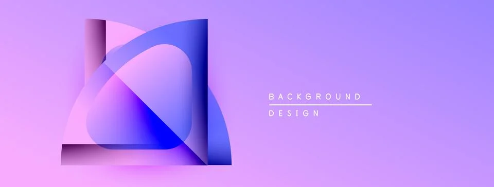 Abstract layers create dynamic visual effect. Gradient purple hues dominate Ilustración de archivo