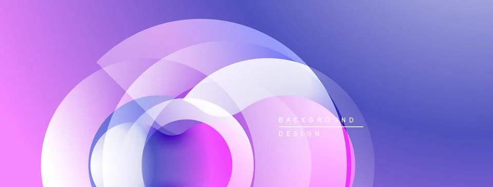 Abstract layers create flowing shapes. Violet, blue hues blend, forming modern イラスト素材