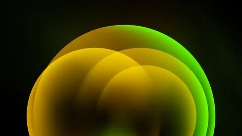 Abstract layers create luminous halfcircle. Yellow, green hues blend softly 库存插图