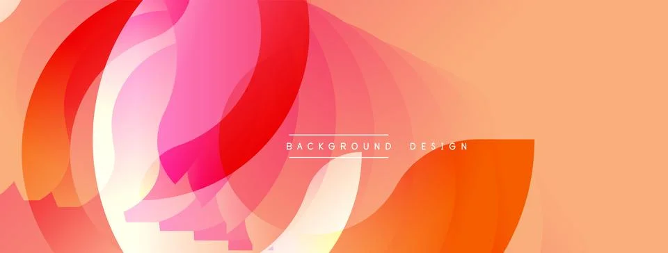 Abstract layers create vibrant, flowing design. Warm colors blend, forming Illustrazione stock