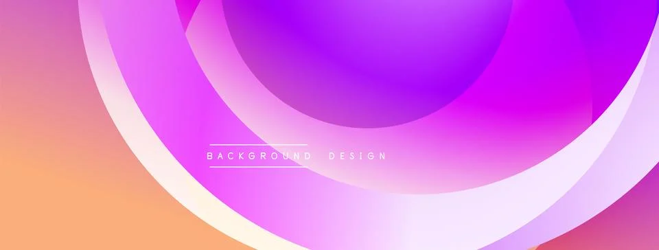 Abstract layers create vibrant gradient. Circles overlap, forming modern Ilustración de archivo