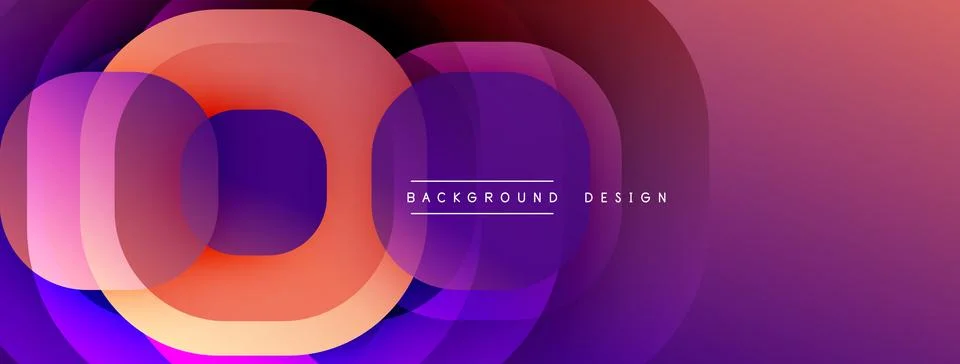 Abstract layers create vibrant gradient effect. Overlapping circles form modern Stock-Illustration