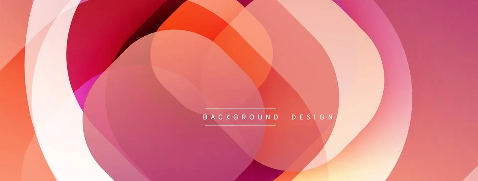 Abstract layers create warm color gradients. Overlapping circles form dynamic 스톡 일러스트