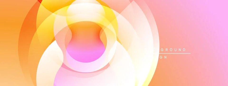 Abstract layers create warm gradient. Soft circles overlap, forming dynamic 스톡 일러스트
