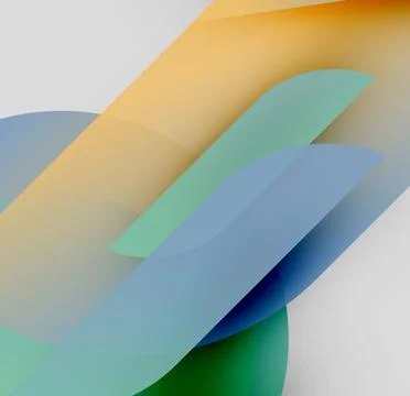 Abstract layers overlap, creating soft color gradients. Shapes suggest move.. Stock Illustration