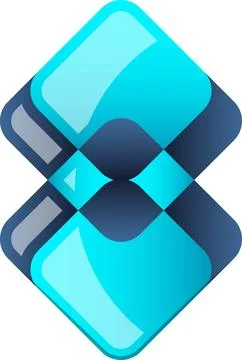 Abstract layers square logo illustration in trendy and minimal style Stockillustratie