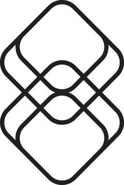 Abstract layers square logo illustration in trendy and minimal style Stock Illustration