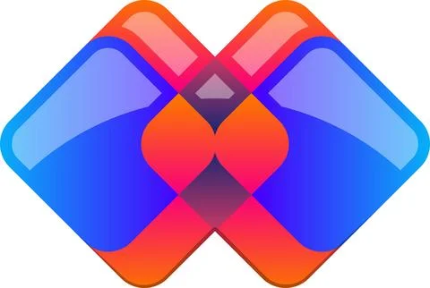 Abstract layers square logo illustration in trendy and minimal style 库存插图