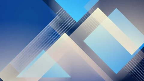 Abstract layout with vibrant geometric shapes overlapping in blue tones seamless Stock Footage 311610633