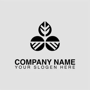 Abstract leaf and circle logo design for modern company branding and creative Stock Illustration