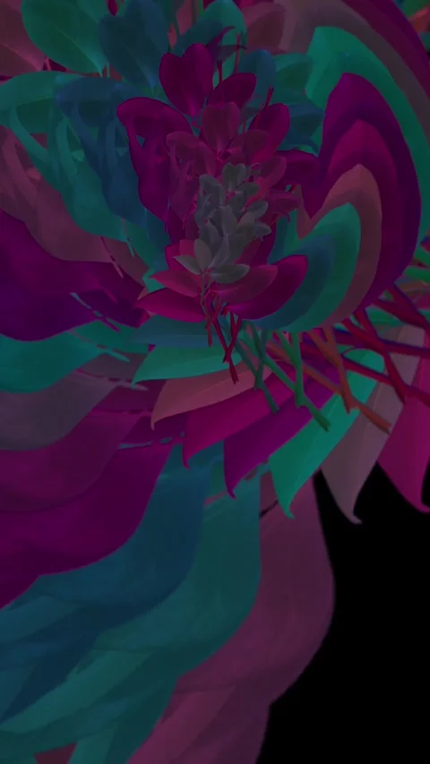 Abstract Leaf and plant patterned vertical background Video stock 264028136