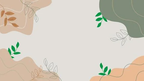Abstract Leaf Background with Earth Tone Colors and Fluid Shapes Stock Illustration