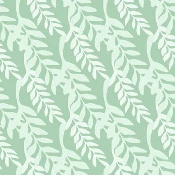 Abstract leaf branch backdrop. Greeny branches seamless pattern. Stock Illustration