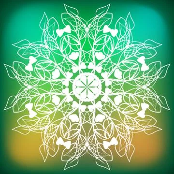 Abstract leaf branch snowflake Stock Illustration