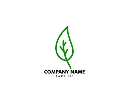 Abstract Leaf Logo design vector template linear style Illustrazione stock
