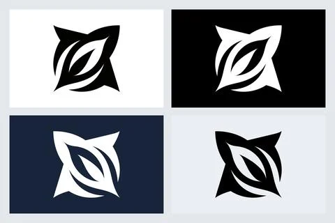 Abstract Leaf Logo Design Vector Template Ilustración de archivo