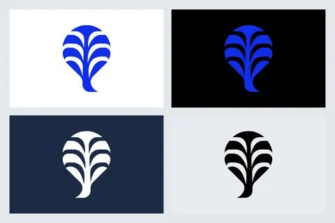 Abstract Leaf Logo Icon Set Stock Illustration