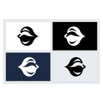 Abstract Leaf Logo Icon Set Design Stock Illustration