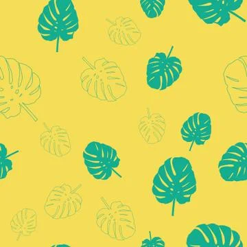 Abstract leaf monsters Seamless Pattern Background  Illustration Illustrazione stock