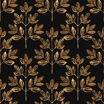 Abstract leaf seamless pattern. Floral grunge background Illustrazione stock