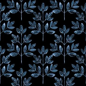 Abstract leaf seamless pattern. Floral grunge background Stock Illustration