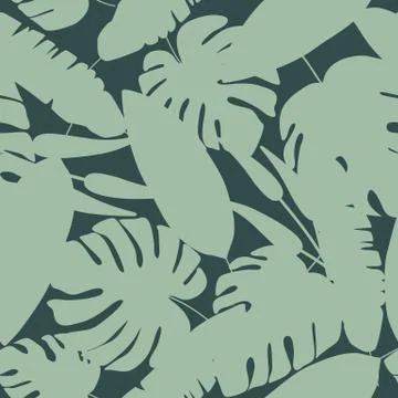 Abstract leaf seamless pattern. Palm leaves wallpaper. Stock Illustration