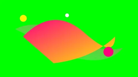 Abstract leaf shape with a vibrant warm gradient on a bright green background Stock Footage 340266455