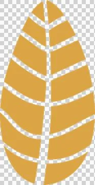 Abstract leaf-shaped icon is featuring flat design with bold vein pattern, Stock Illustration