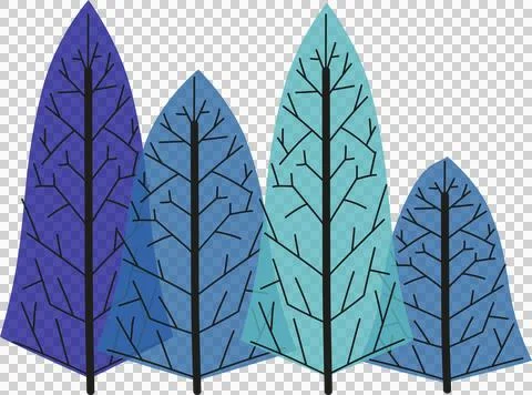 Abstract leaf silhouettes are floating on transparent background, showing flat 스톡 일러스트