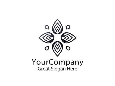 Abstract leaf star sun logo. natural nature tree concept design Stock Illustration