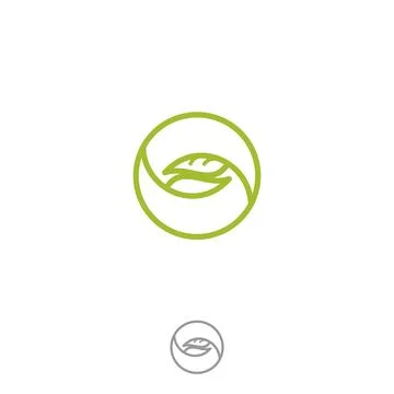 Abstract Leaf symbol design vector template linear style Stock Illustration