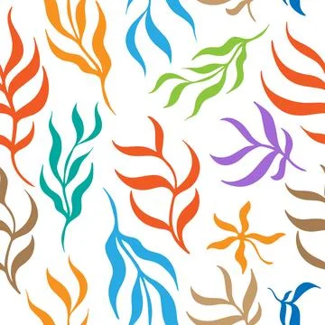 Abstract leaf vector seamless pattern Illustrazione stock